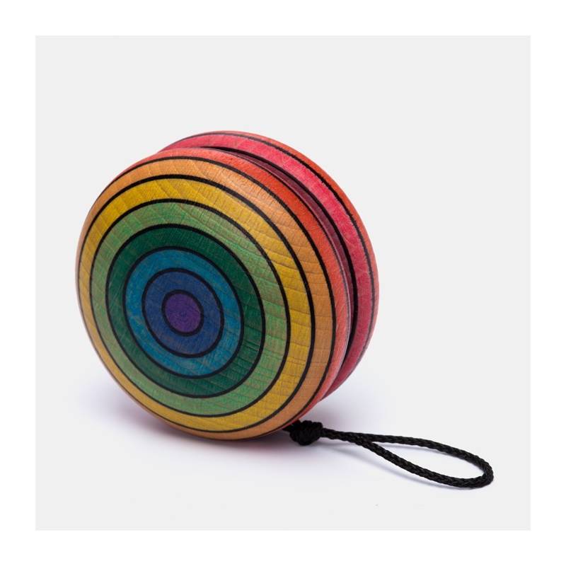 Yo-Yo de madera arco iris-MADER