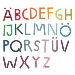 Piezas de madera alfabeto.