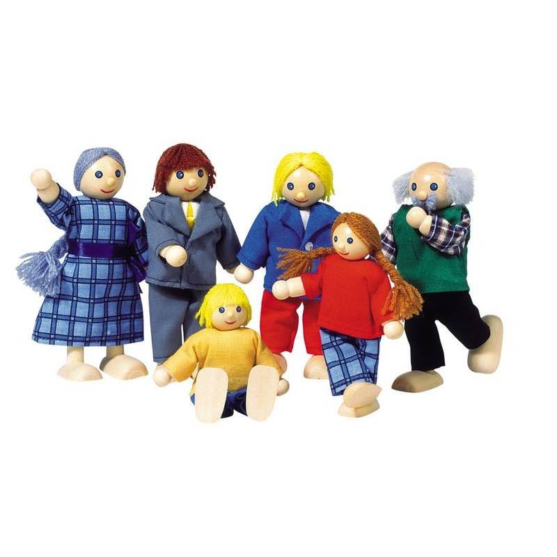 Familia de muñecos articulados