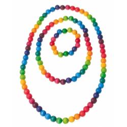 Bolas de madera pequeñas arco iris