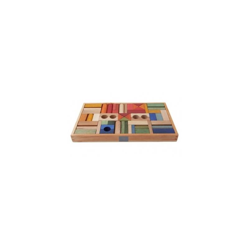 Bloques Rainbow 54 piezas con caja de madera