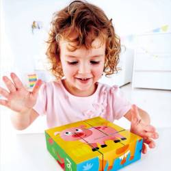 Puzzle cubos de la granja