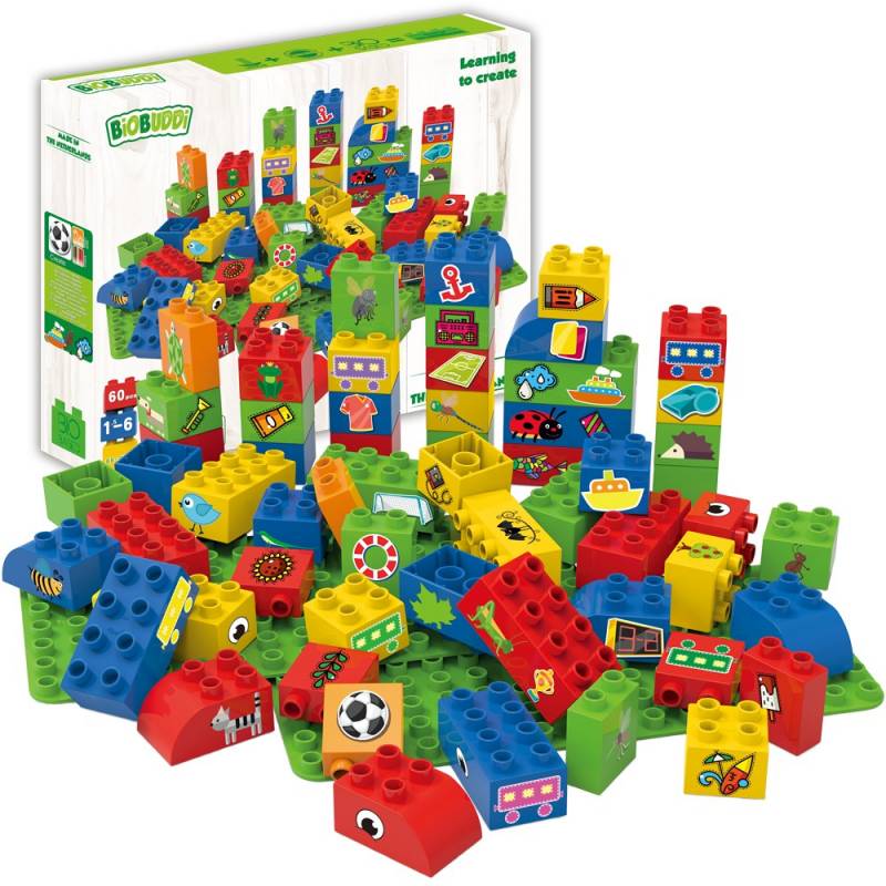 Bloques Arco iris Biobuddi ( 58 piezas+2Bases)