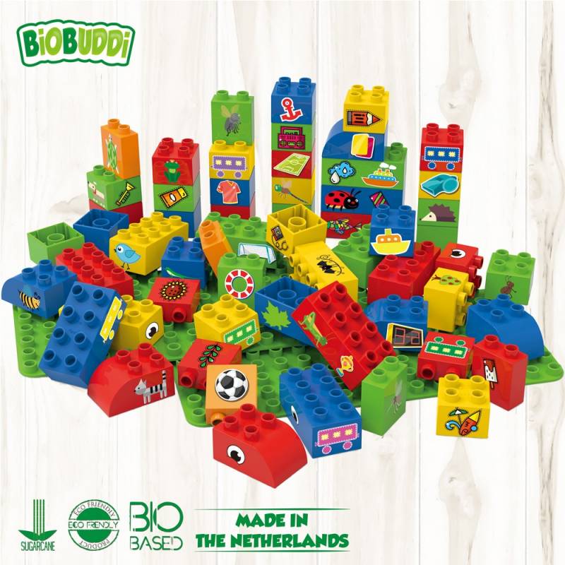 Bloques Arco iris Biobuddi ( 58 piezas+2Bases)