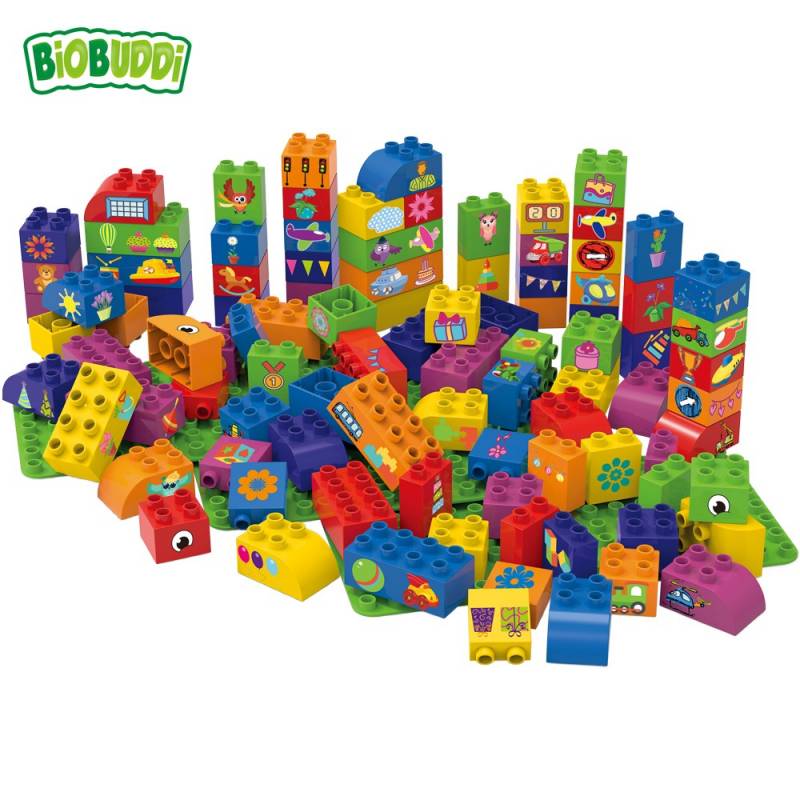 Bloques Arco iris Biobuddi ( 97 piezas+ 3 Bases)