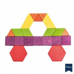 250 Piezas de madera Geométricas Arco Iris