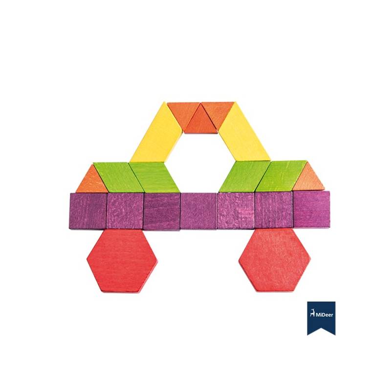 250 Piezas de madera Geométricas Arco Iris