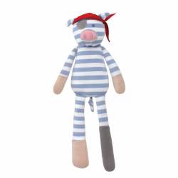 Peluche Cerdito pirata de algodón orgánico (36cm)