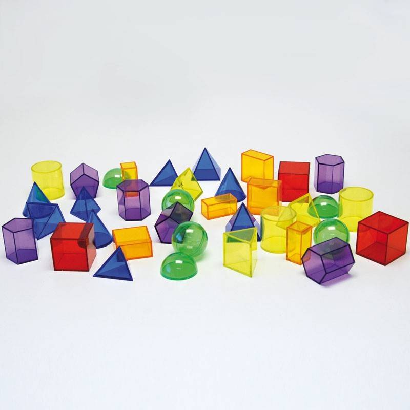 Formas geométricas translúcidas 3D (36 Piezas)