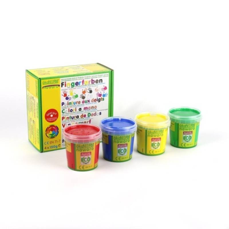 Confuso Escandaloso Triplicar Pintura de dedos natural Ökonorm (Rojo,verde,amarillo y azul) | Tienda de  juguetes Veobio